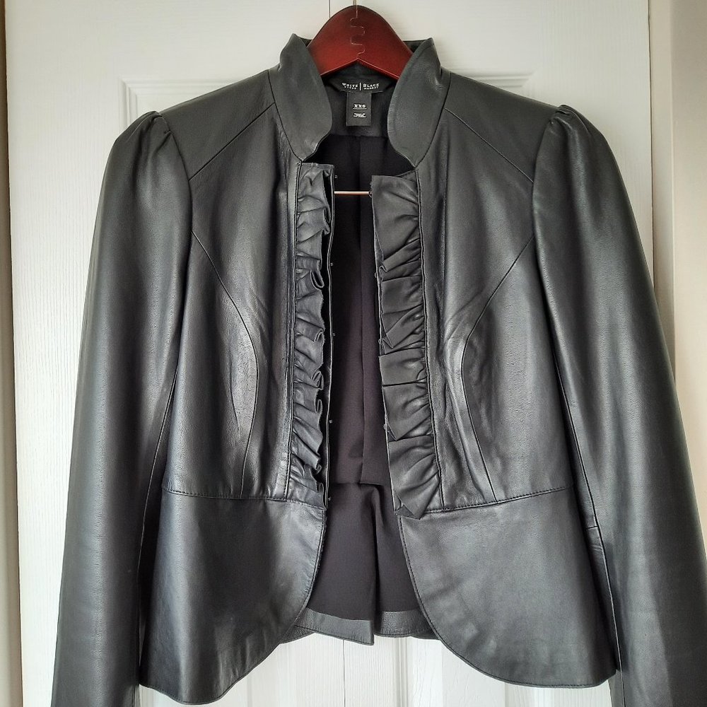 White House Black Market Leather Jacket XXS -- LIKE NEW!